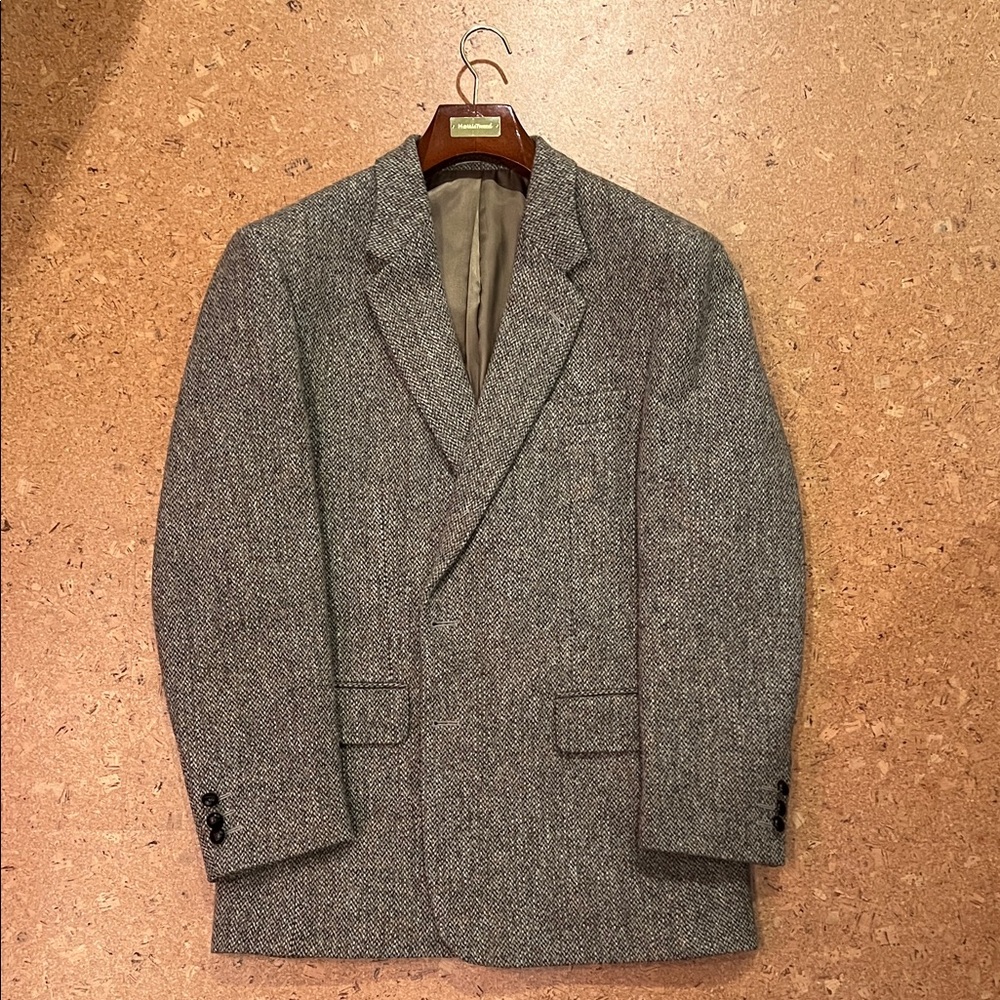 Harris Tweed Men’s Blazer | 40R | 42R | Oat / Brown / Green Barleycorn Tweed